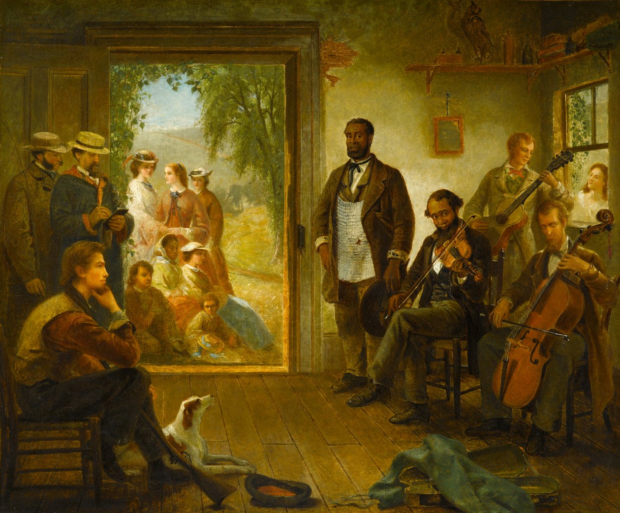The Musicale, Barber Shop, Trenton Falls, New York, 1866 av Thomas Hicks