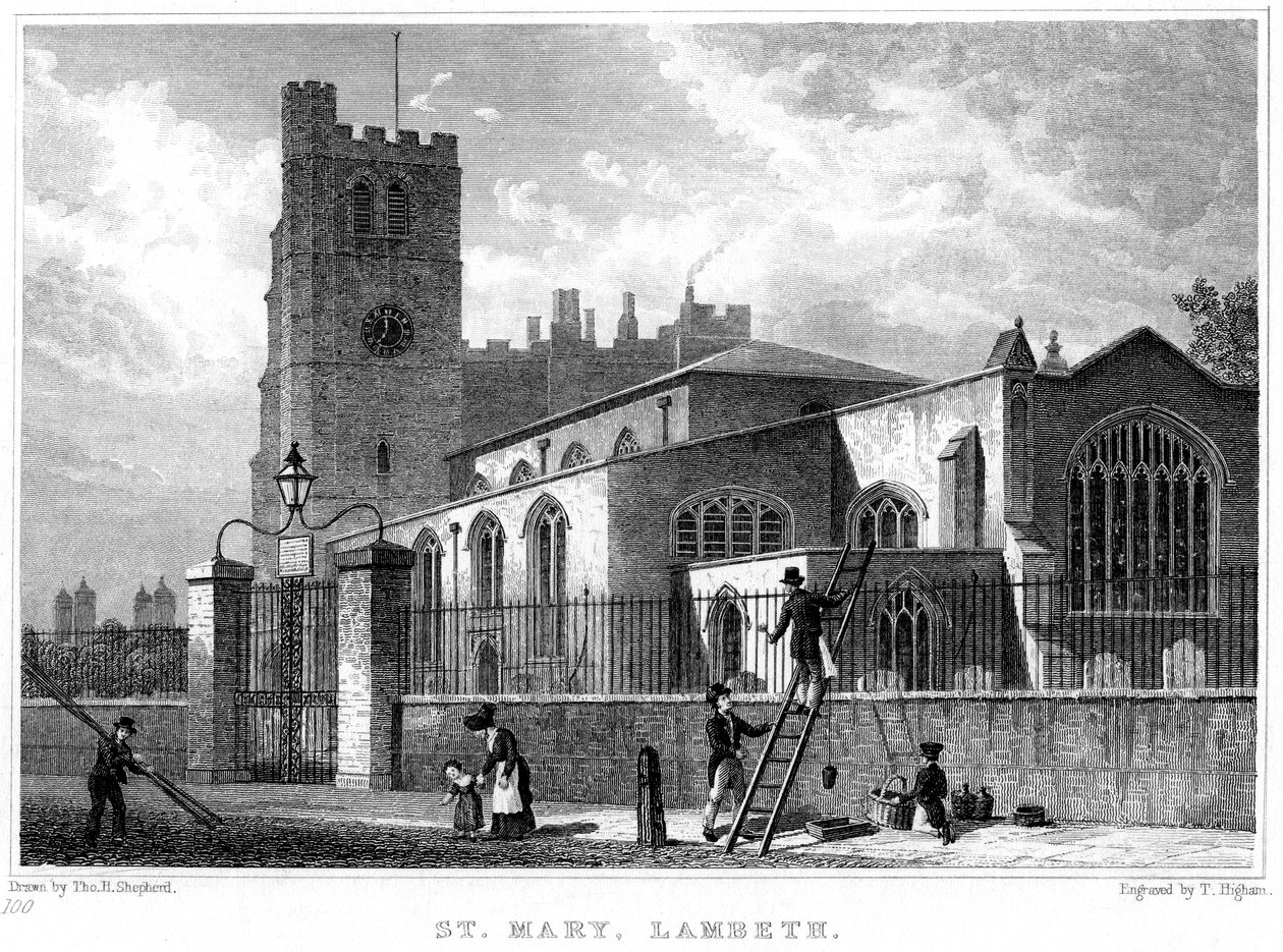 Church of St Mary, Lambeth, London, 1831. av Thomas Higham