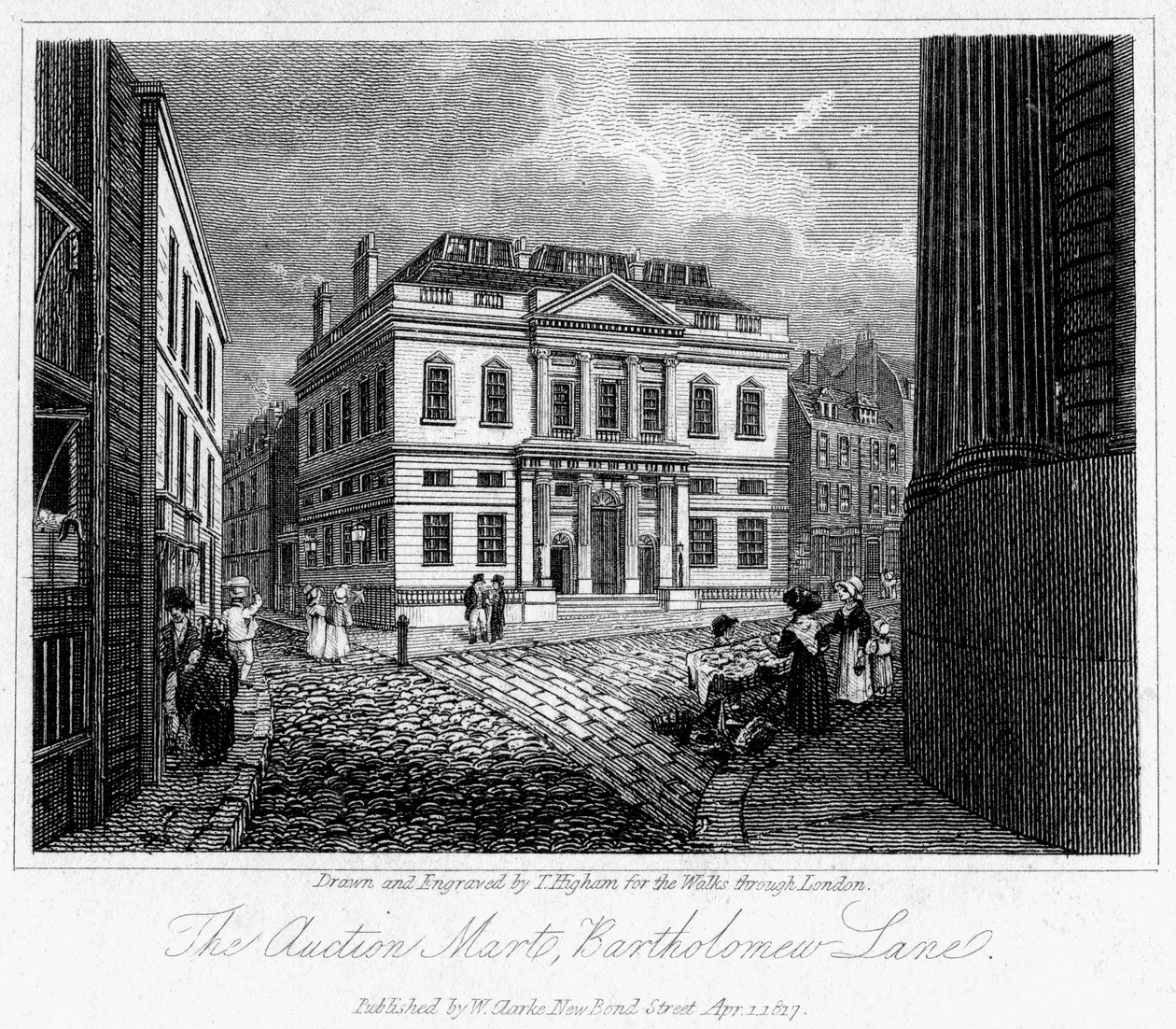 The Auction Mart, Bartholomew Lane, City of London, 1817. av Thomas Higham