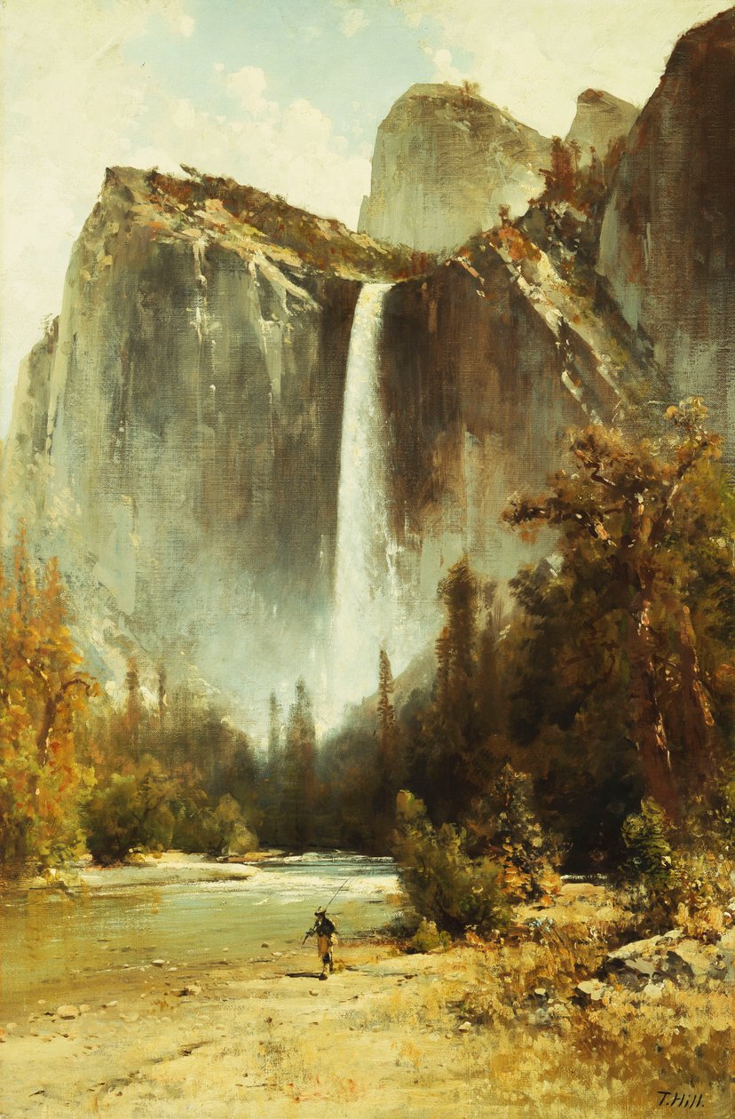 Bridal Falls, Yosemite, av Thomas Hill