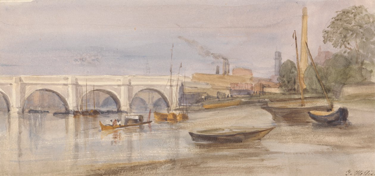 Westminster Bridge fra Lambeth Shore av Thomas Hollis