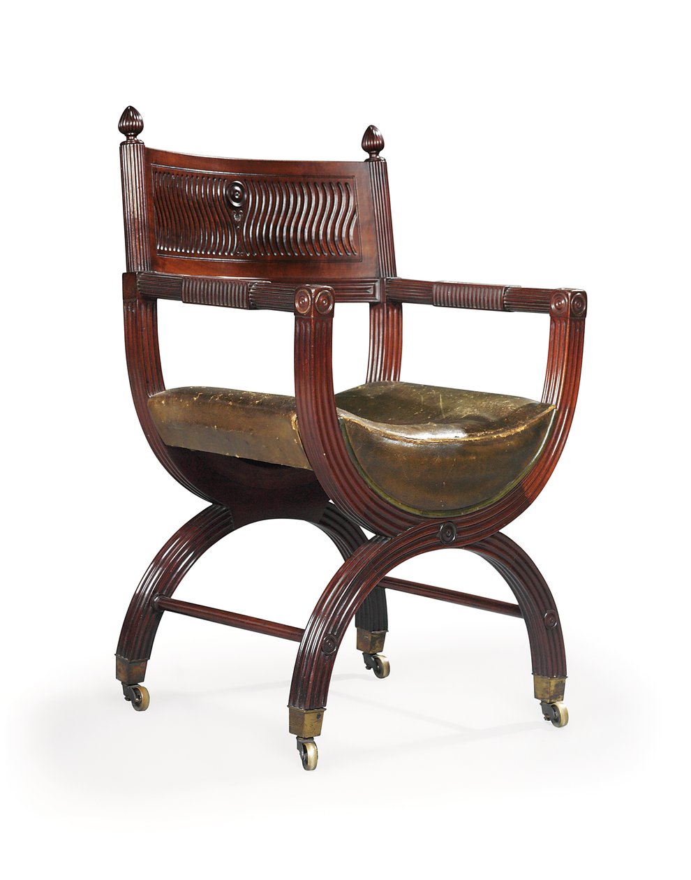 Sen viktoriansk mahogni X-Frame lenestol, tilskrevet Marsh, Jones & Cribb, etter et design av Thomas Hope, ca. 1880 (mahogni) av Thomas Hope