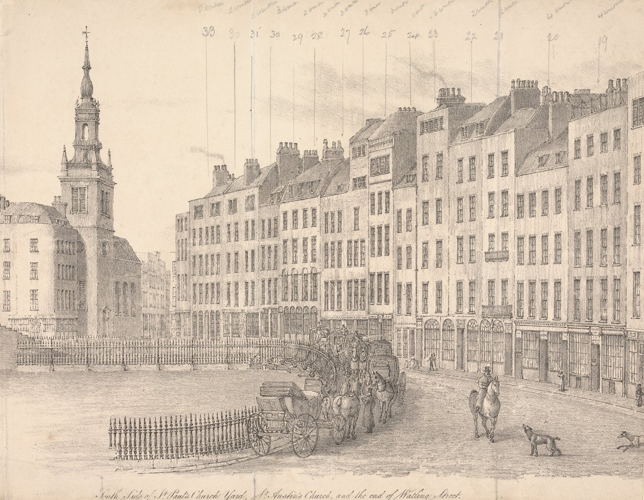 Sørsiden av St. Pauls kirkegård av Thomas Horner