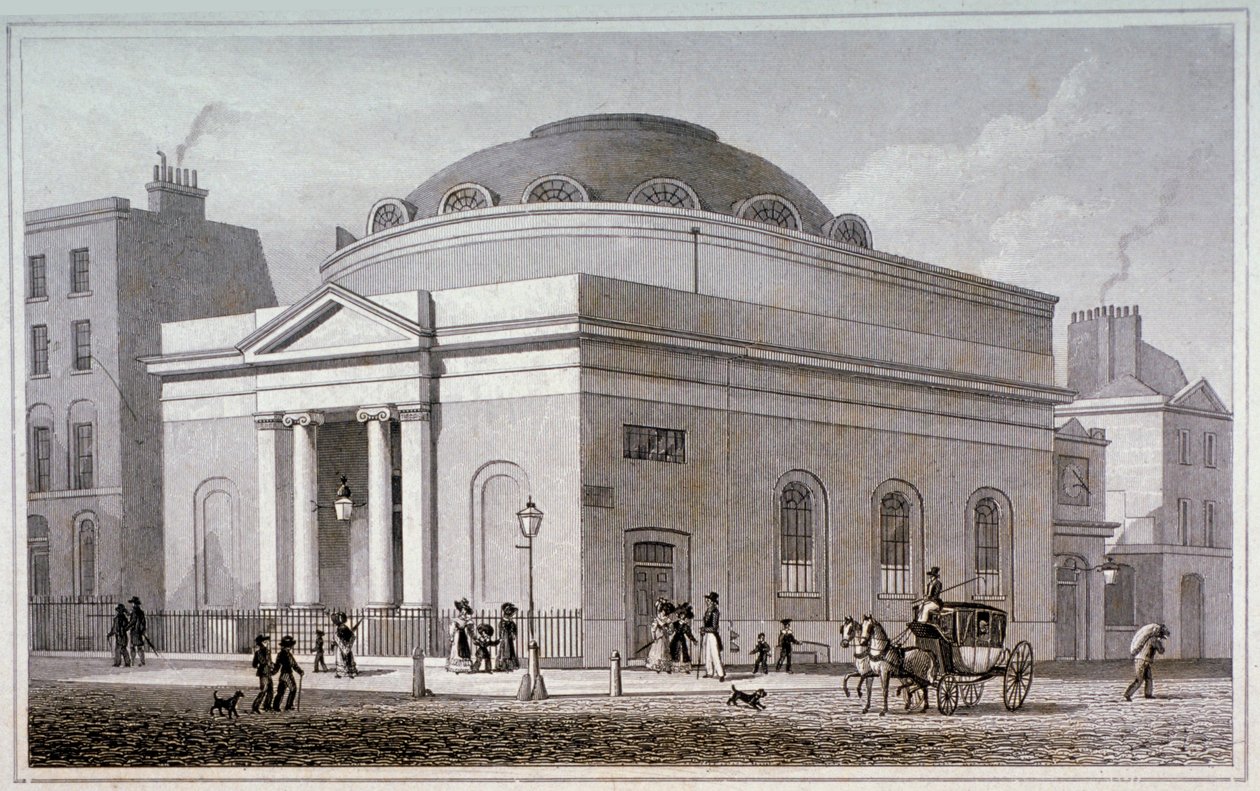 Albion Chapel, London, c1827. av Thomas Hosmer Shepherd