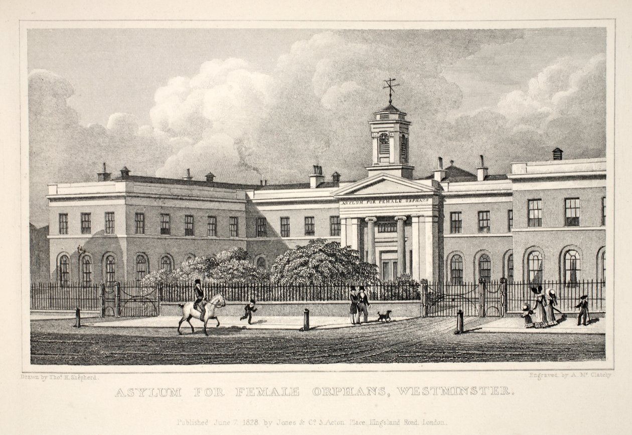 Asylum for Female Orphans, Westminster, fra puben 