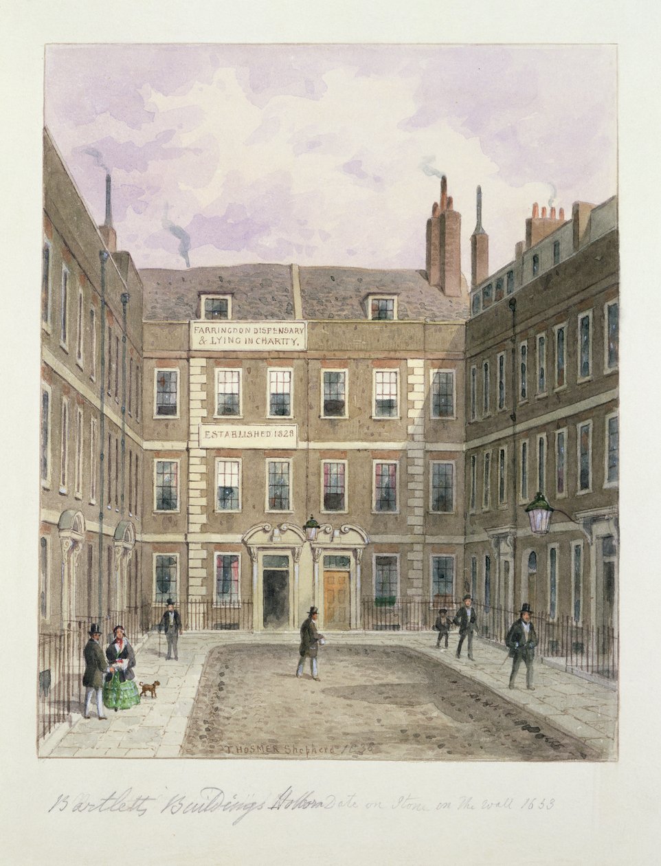 Bartletts bygninger, Holborn, 1838 av Thomas Hosmer Shepherd