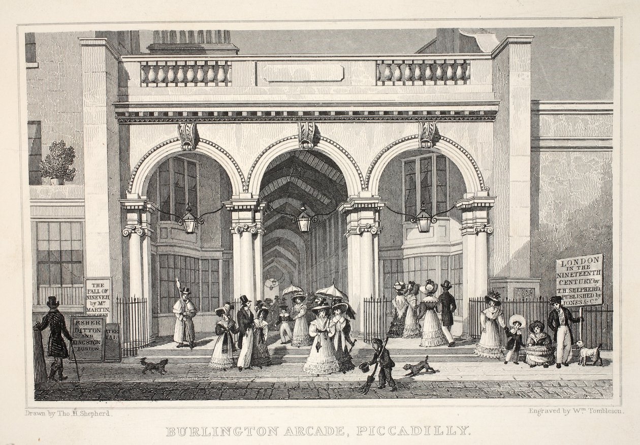Burlington Arcade, Piccadilly, fra puben 
