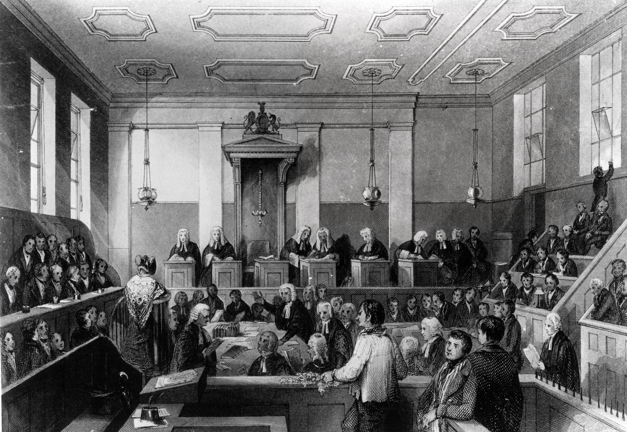 Central Criminal Court, The Old Bailey, gravert av H. Melville av Thomas Hosmer Shepherd