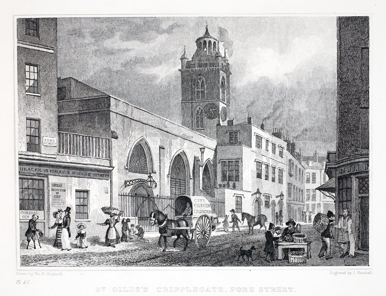 Church of St Giles, Cripplegate, fra puben 