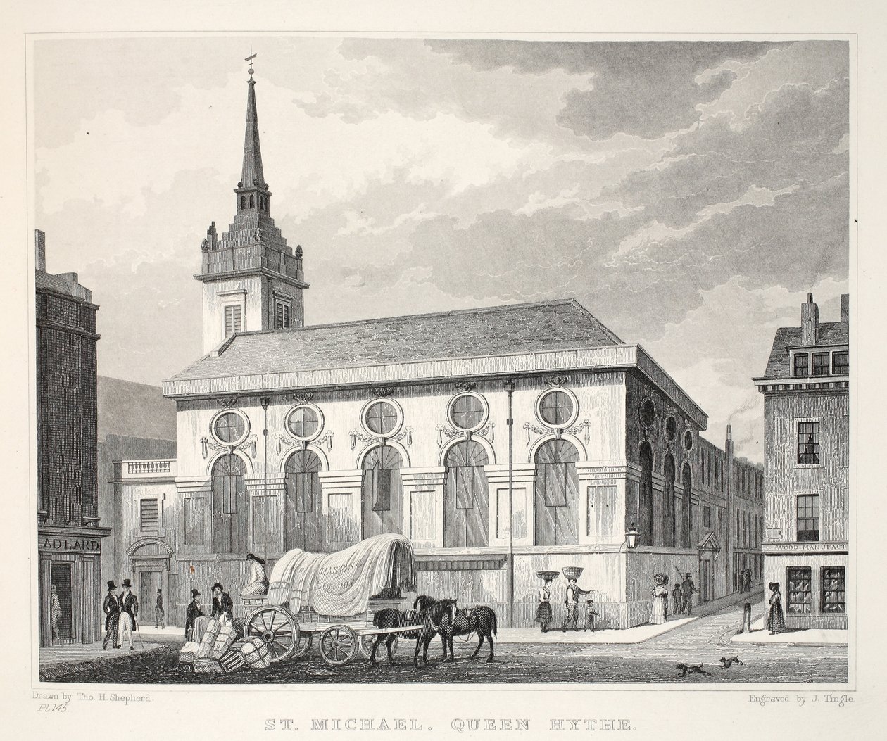 Church of St Michael, Queenhithe, fra puben 