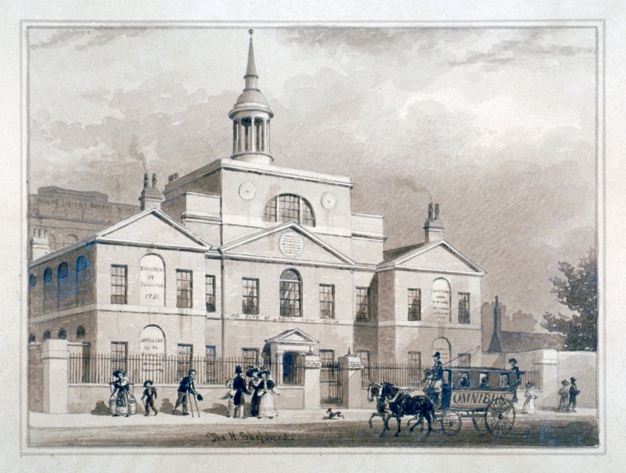 City of London Lying-In Hospital, City Road, Finsbury, London, c1827. av Thomas Hosmer Shepherd