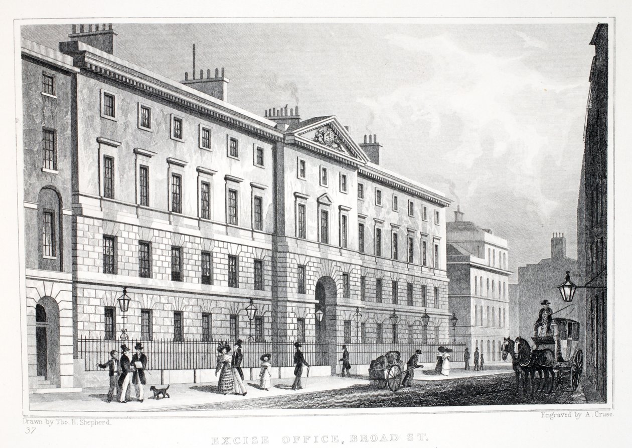 Excise Office, Broad Street, fra puben 