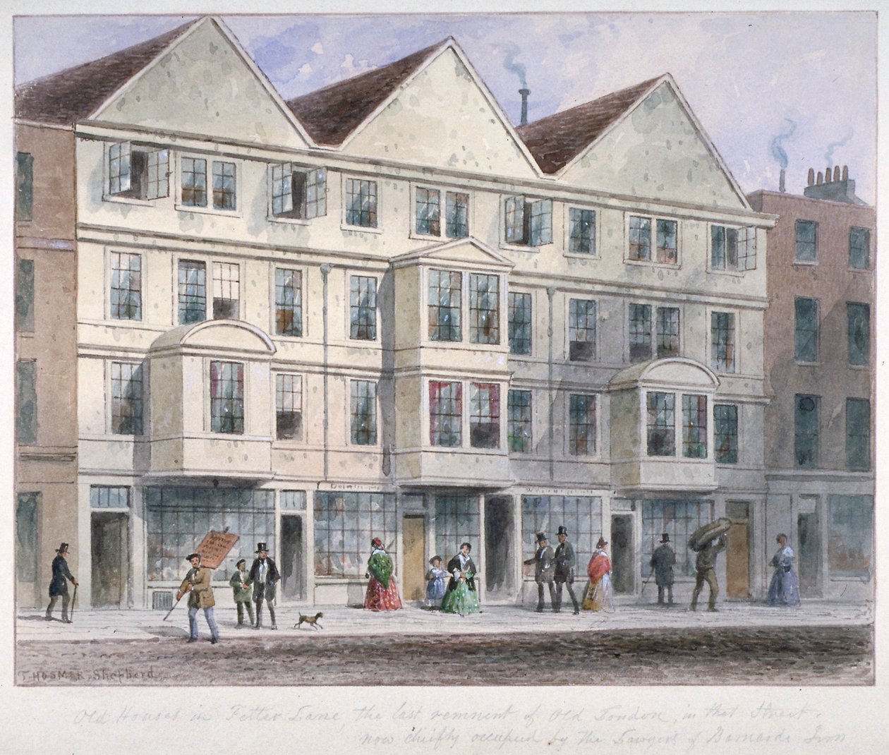 Fetter Lane, City of London, 1855 av Thomas Hosmer Shepherd