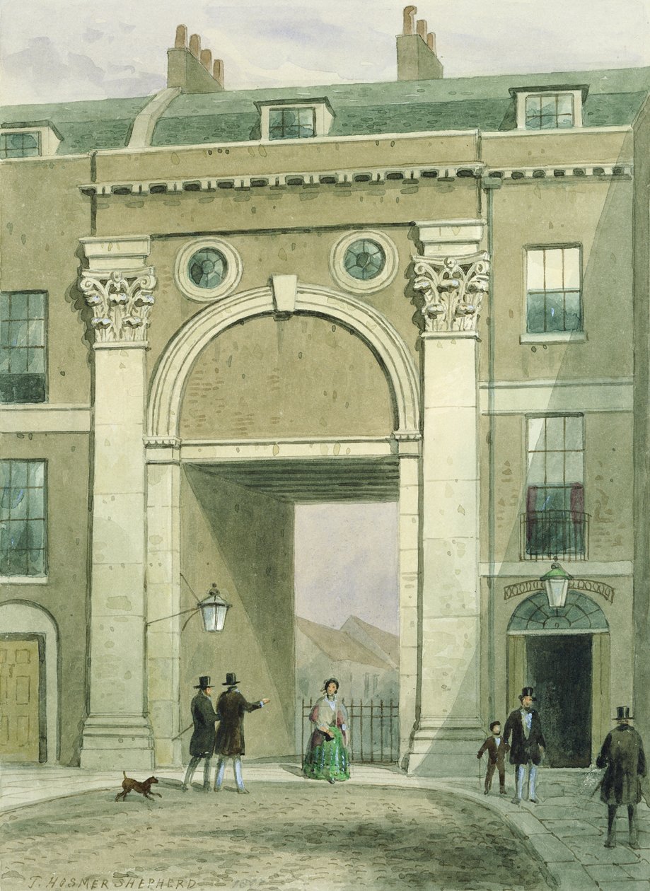 Gateway to the River, Essex Street, 1857 av Thomas Hosmer Shepherd