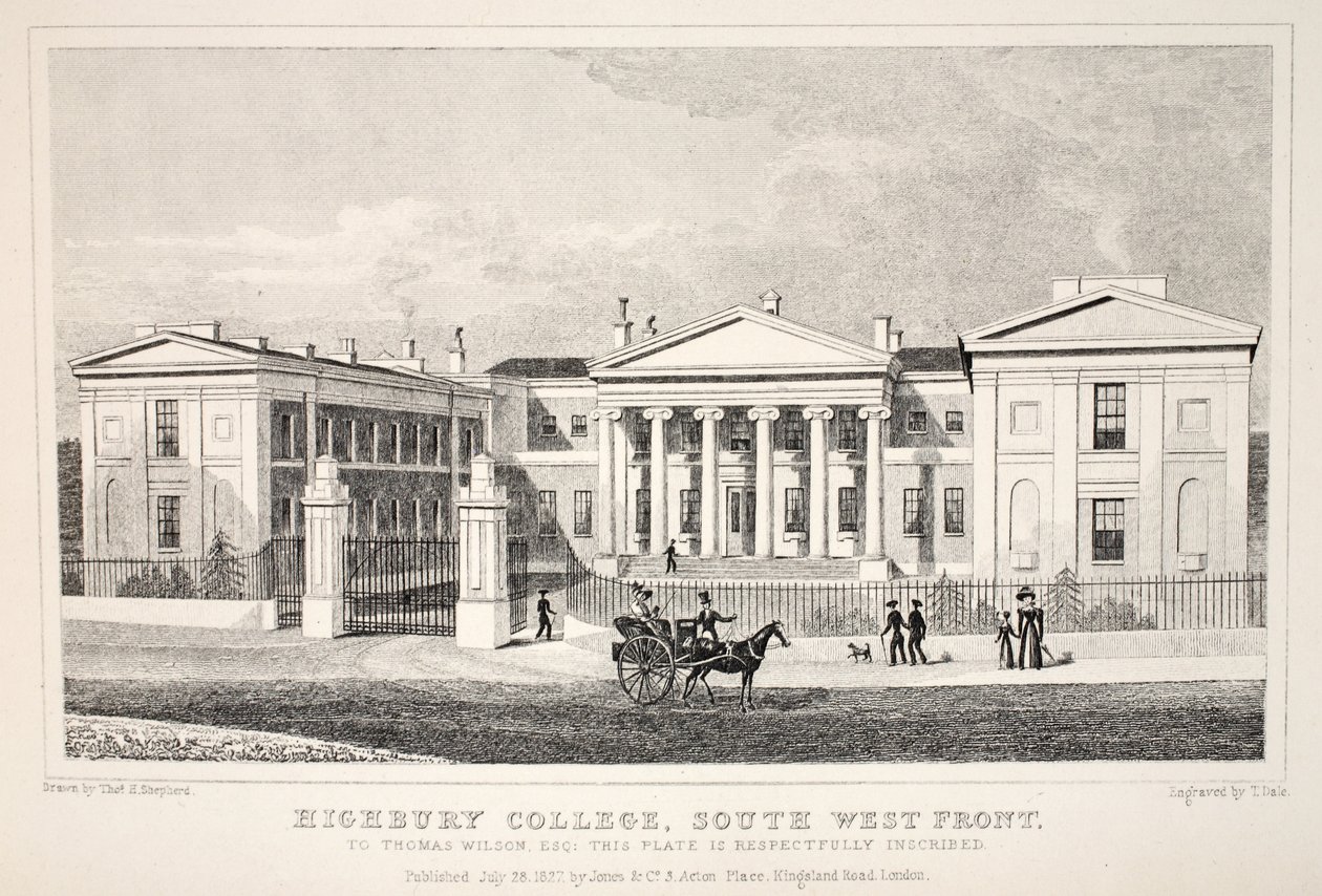 Highbury College, South West Front, fra puben 