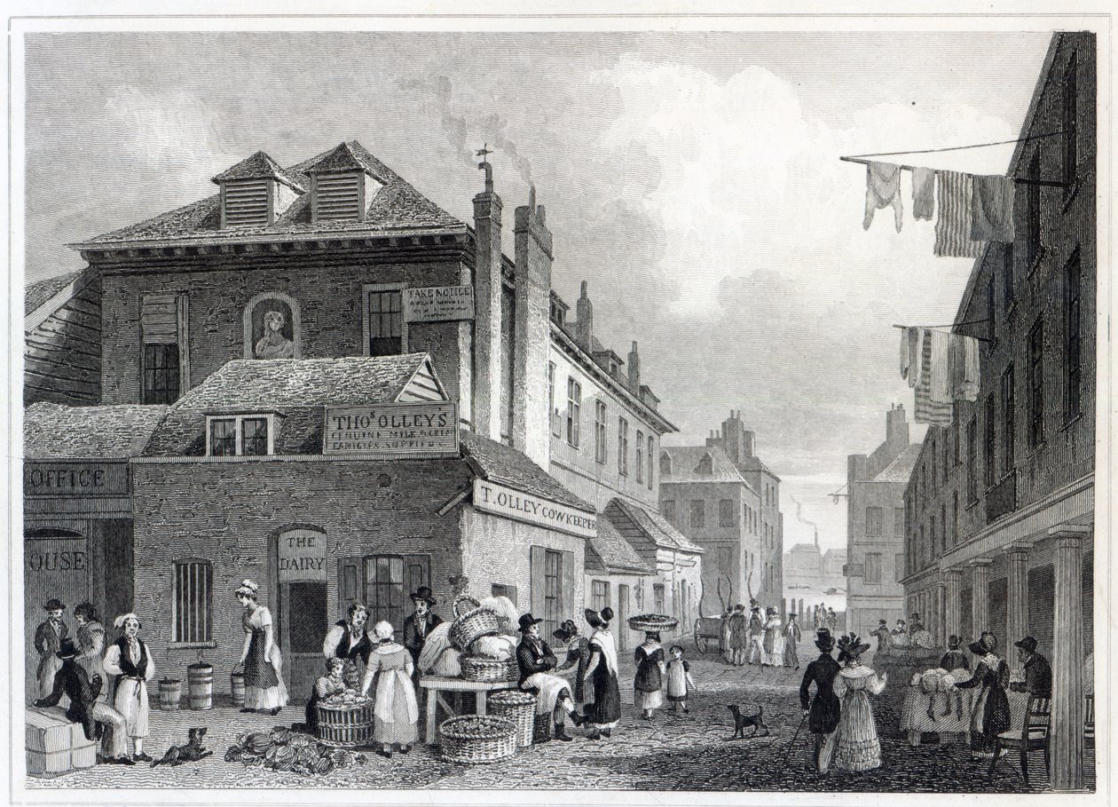 Hungerford Market, Strand, gravert av Thomas Barber, 1830 av Thomas Hosmer Shepherd