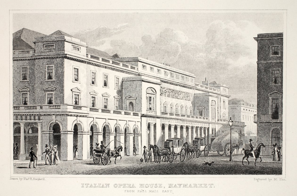 Italian Opera House, Haymarket, fra puben 