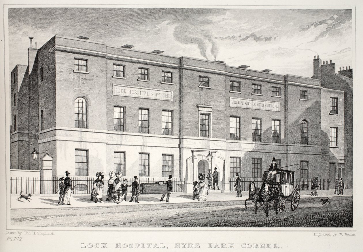 Lock Hospital, Hyde Park Corner, fra puben 