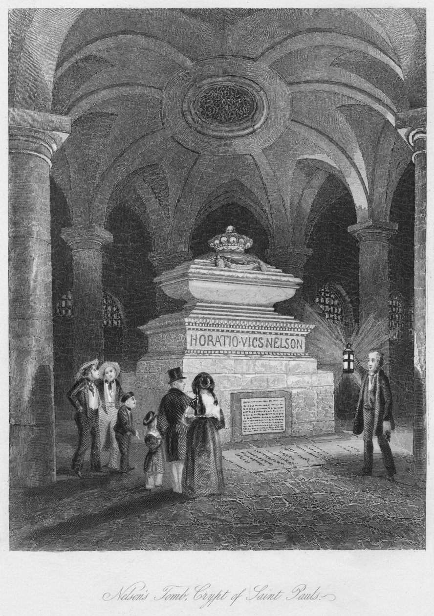 Nelsons grav, Crypt of Saint Pauls, c1841 av Thomas Hosmer Shepherd