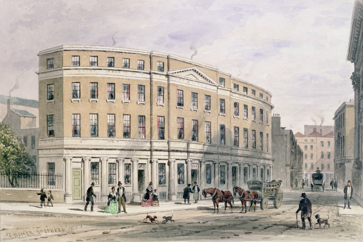 Nye hus ved inngangen til Gresham St, 1851 av Thomas Hosmer Shepherd