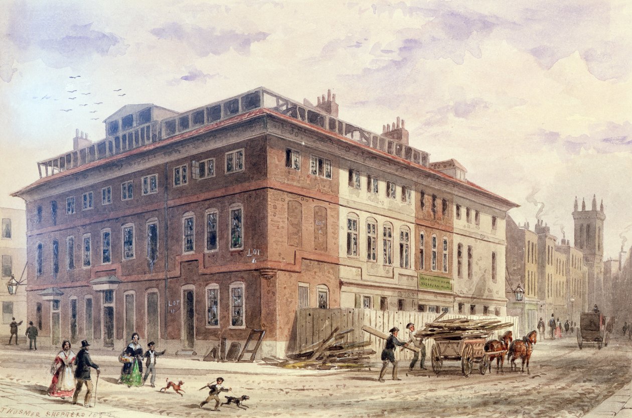 Gammelt hus på New Street Square, South East Front av Thomas Hosmer Shepherd