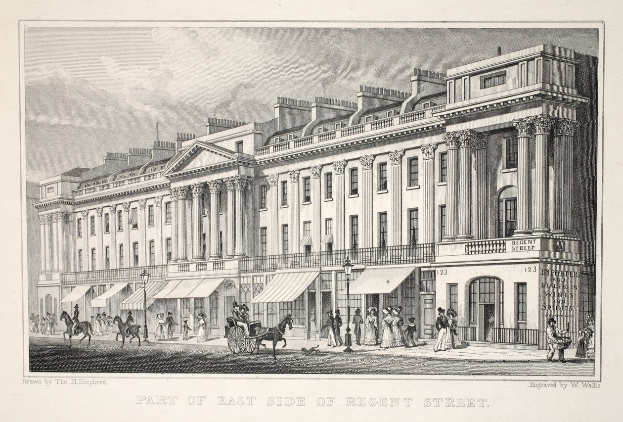 En del av østsiden av Regent Street, fra puben 