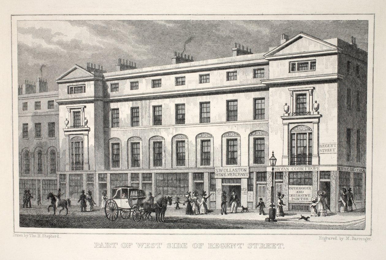 En del av West Side of Regent Street, fra puben 