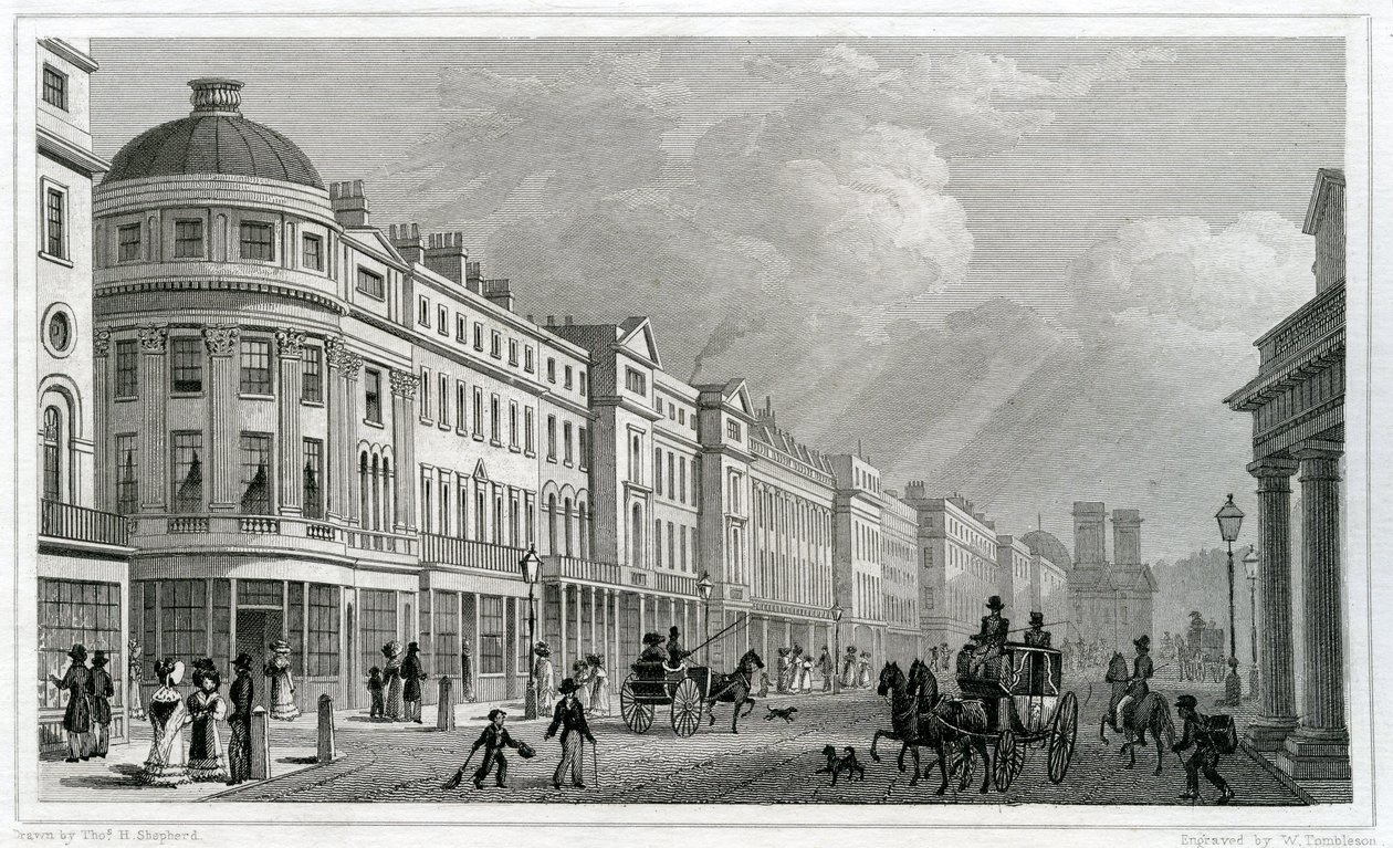 Regent Street, London, fra kvadranten av Thomas Hosmer Shepherd