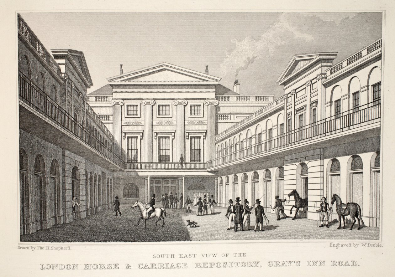 S.E. Utsikt over London Horse and Carriage Repository, Gray