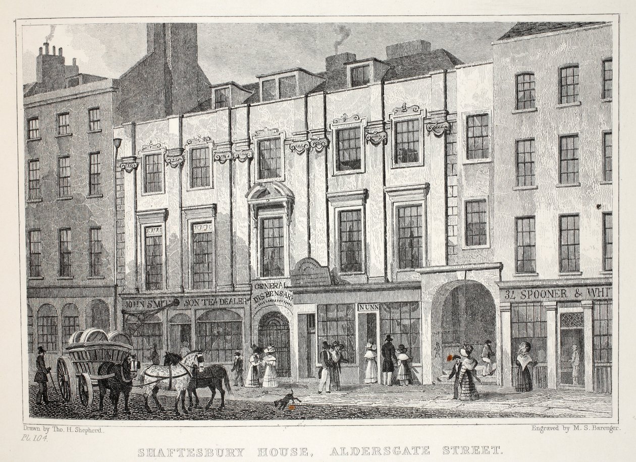 Shaftesbury House, Aldersgate Street, fra puben 