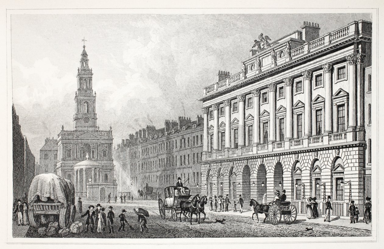Somerset House, fra puben 'London and it's Environs in the Nineteenth Century'. Jones und Co., 1827-1829 av Thomas Hosmer Shepherd