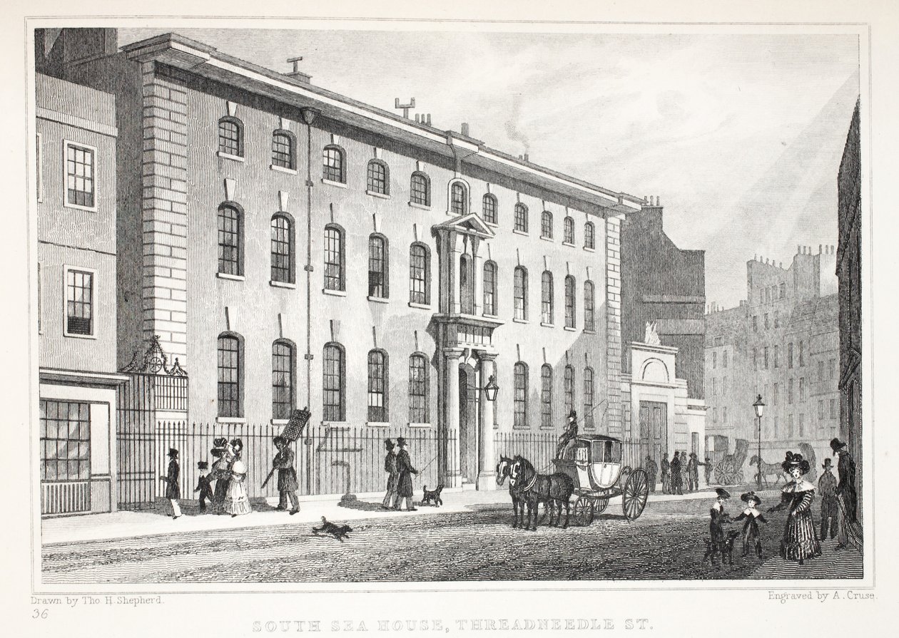 South Sea House, Threadneedle Street, fra puben 