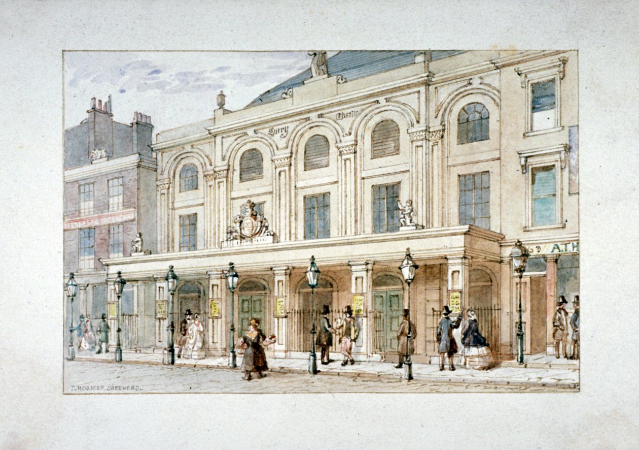 Surrey Theatre og Surrey Coffee House på Blackfriars Road, Southwark, London, c1835 av Thomas Hosmer Shepherd