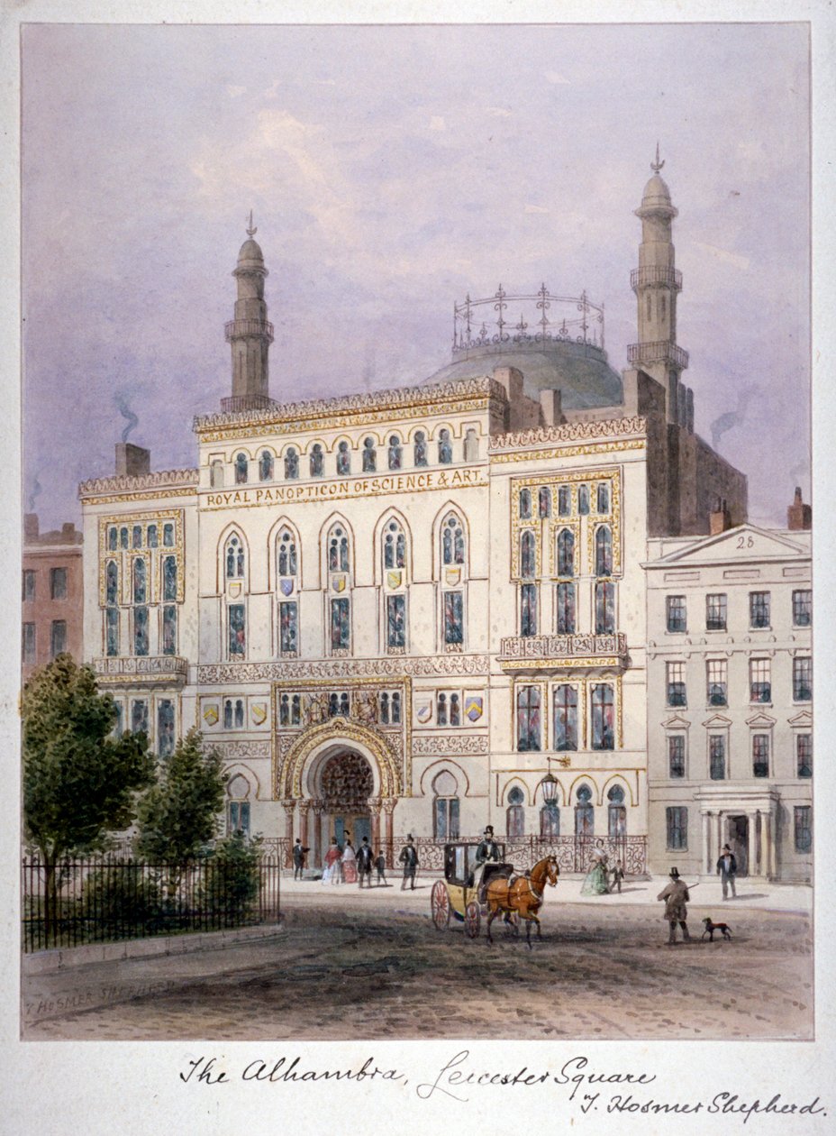 Alhambra, Leicester Square, Westminster, London, c1858 av Thomas Hosmer Shepherd