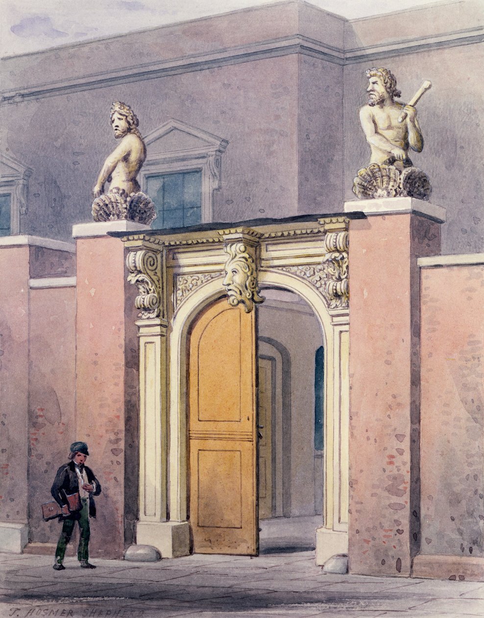 Inngangen til snekkerhallen, 1854 av Thomas Hosmer Shepherd