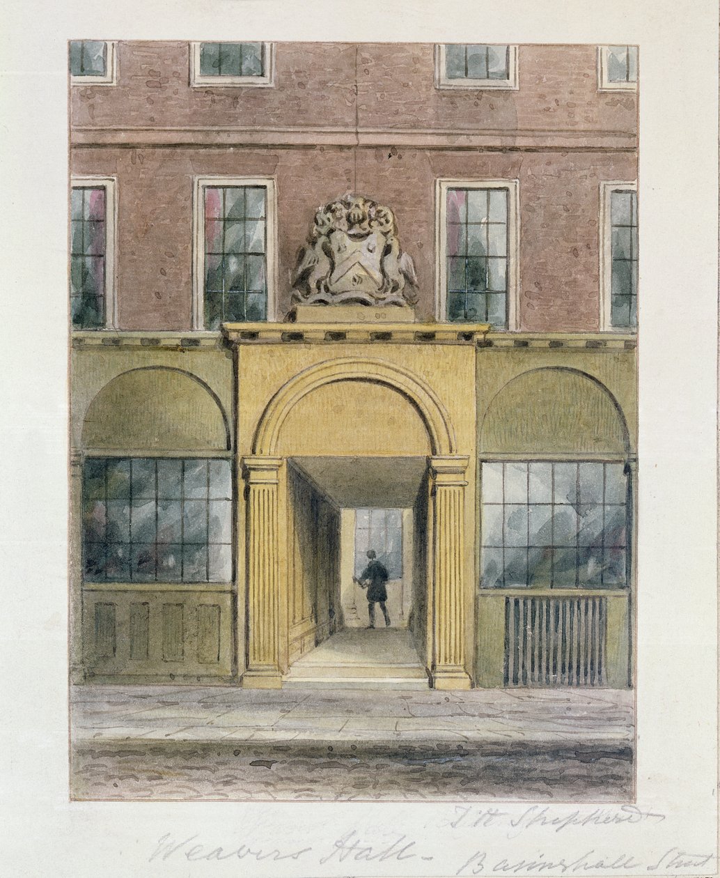 Inngangen til Weavers Hall, 1854 av Thomas Hosmer Shepherd
