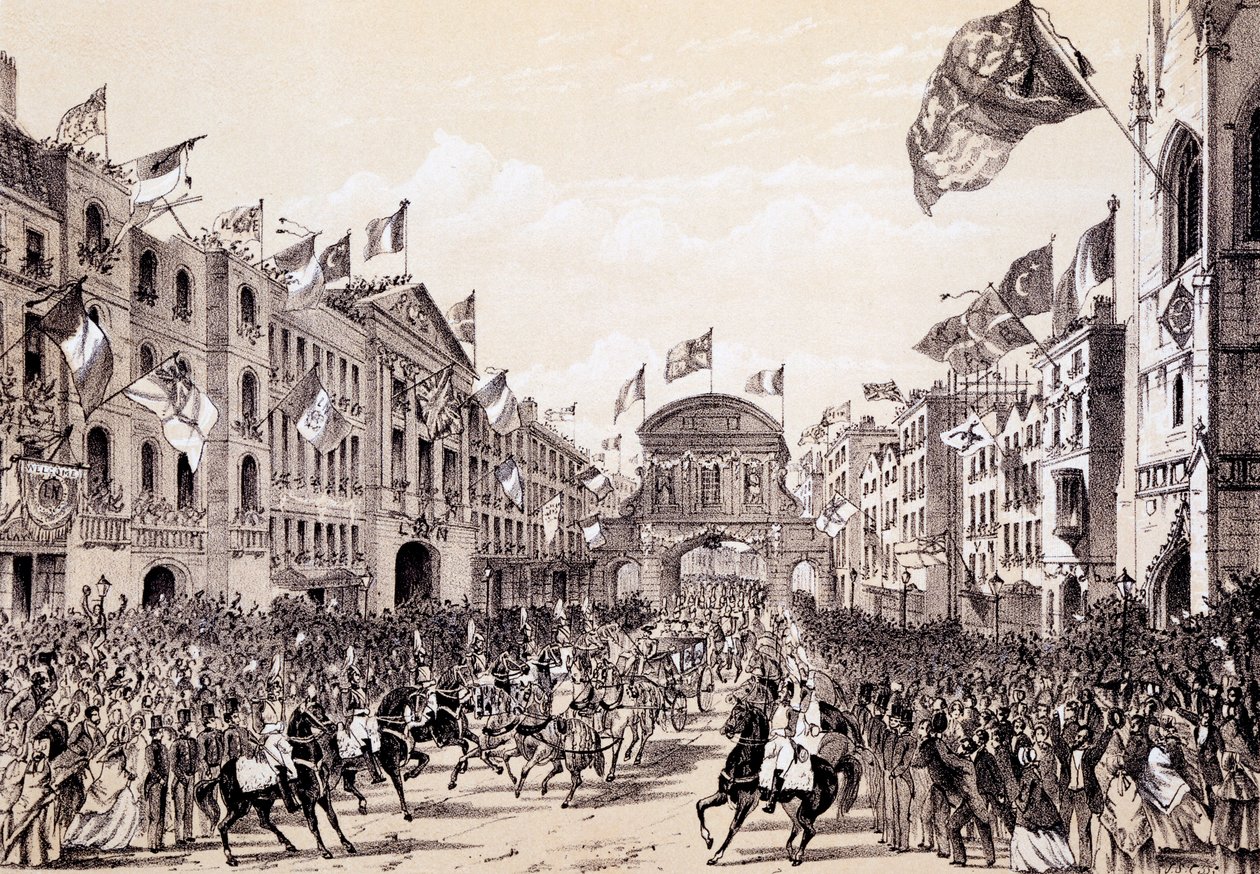 Besøk av Napoleon III og keiserinne Eugenie til byen, 19. april 1855 av Thomas Hosmer Shepherd