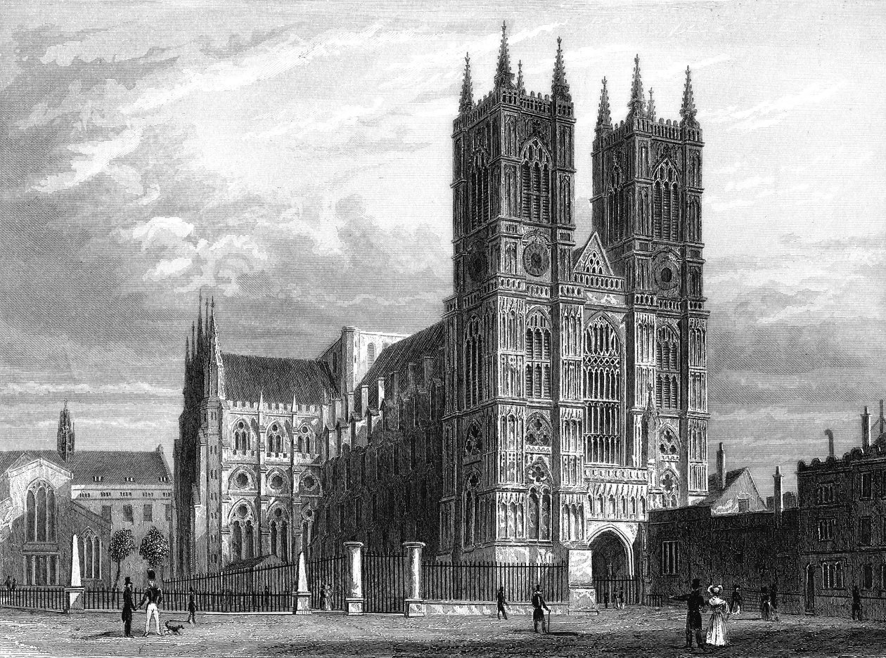 Westminster Cathedral, London 1858 (gravering) av Thomas Hosmer Shepherd