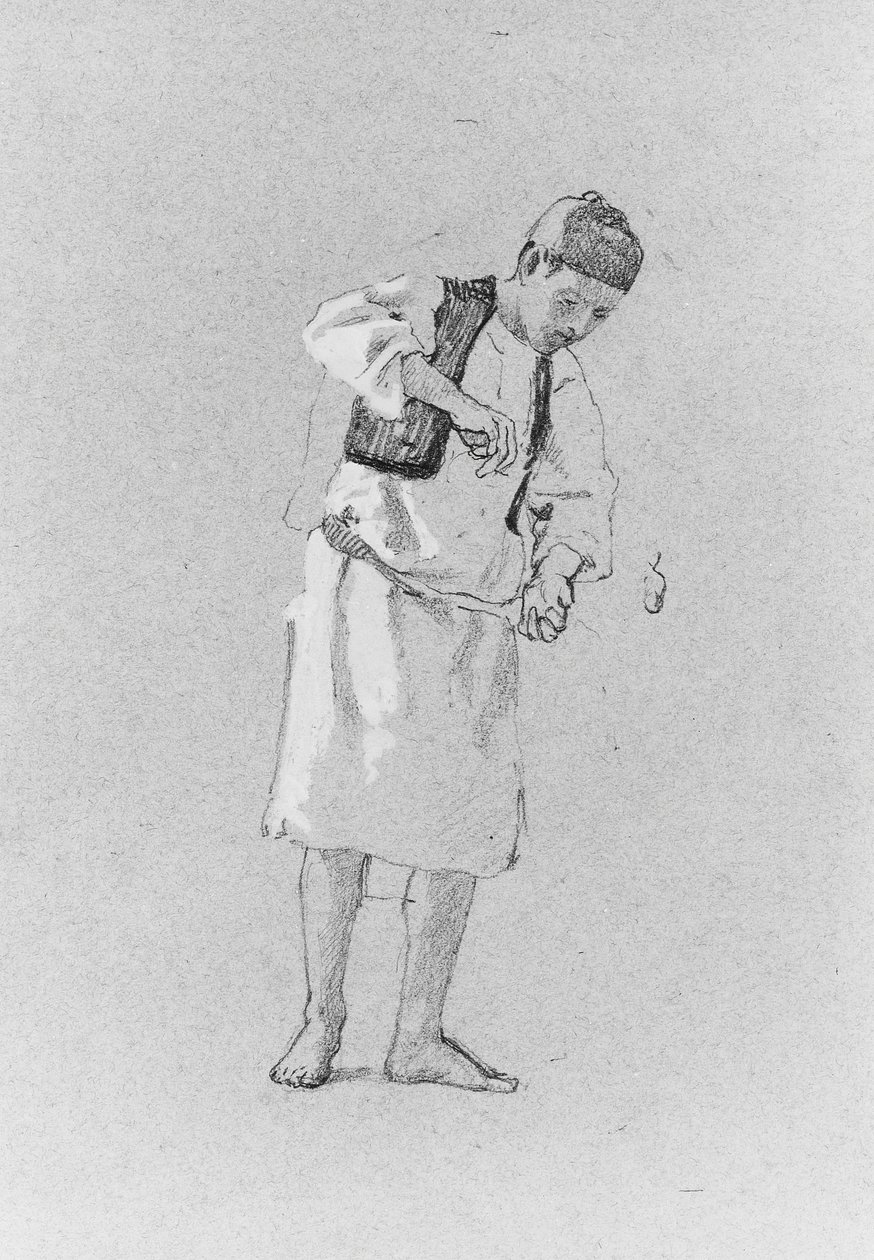 Studie av en mann. av Thomas Hovenden