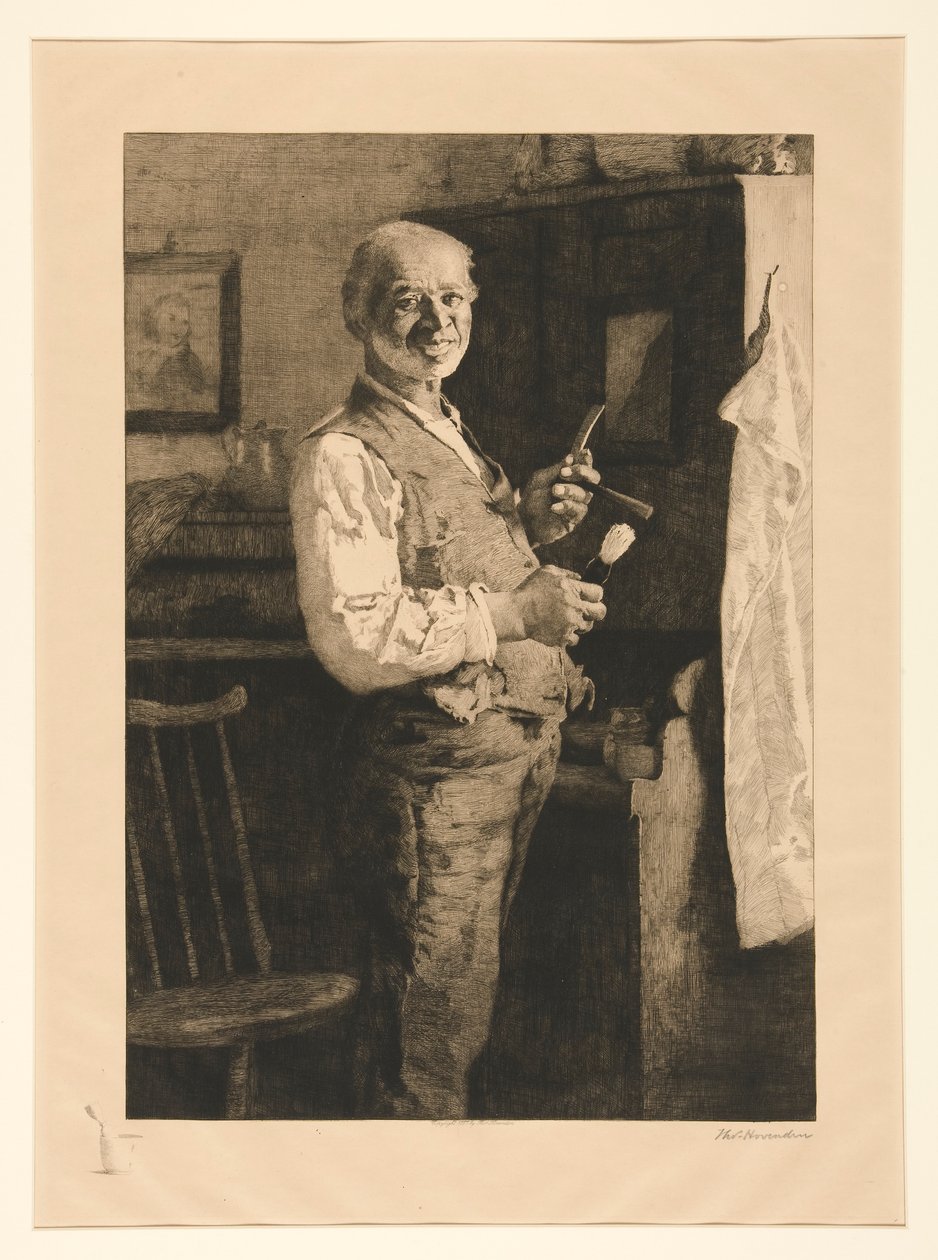 Uten tittel [Mann forbereder seg på å barbere seg] av Thomas Hovenden