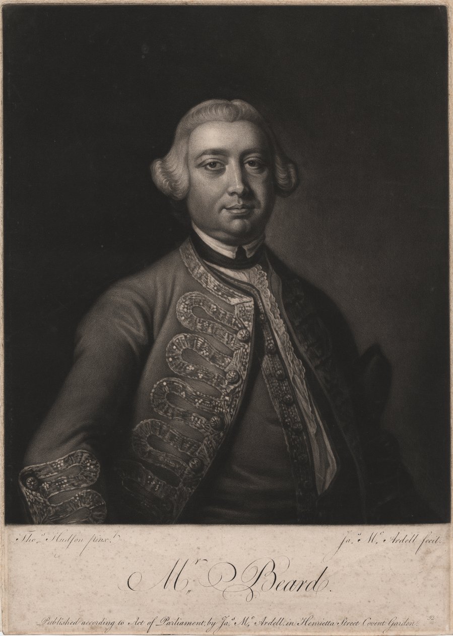 Mr. Beard, gravert av James McArdell (ca. 1729-65), 1764 (mezzotint) av Thomas Hudson