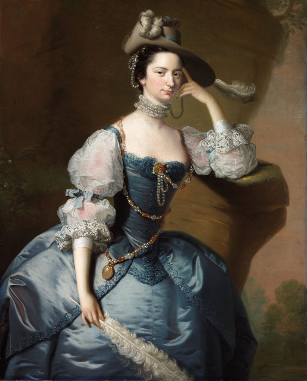 Portrett av Margaret, Lady Oxenden, ca. 1755 av Thomas Hudson