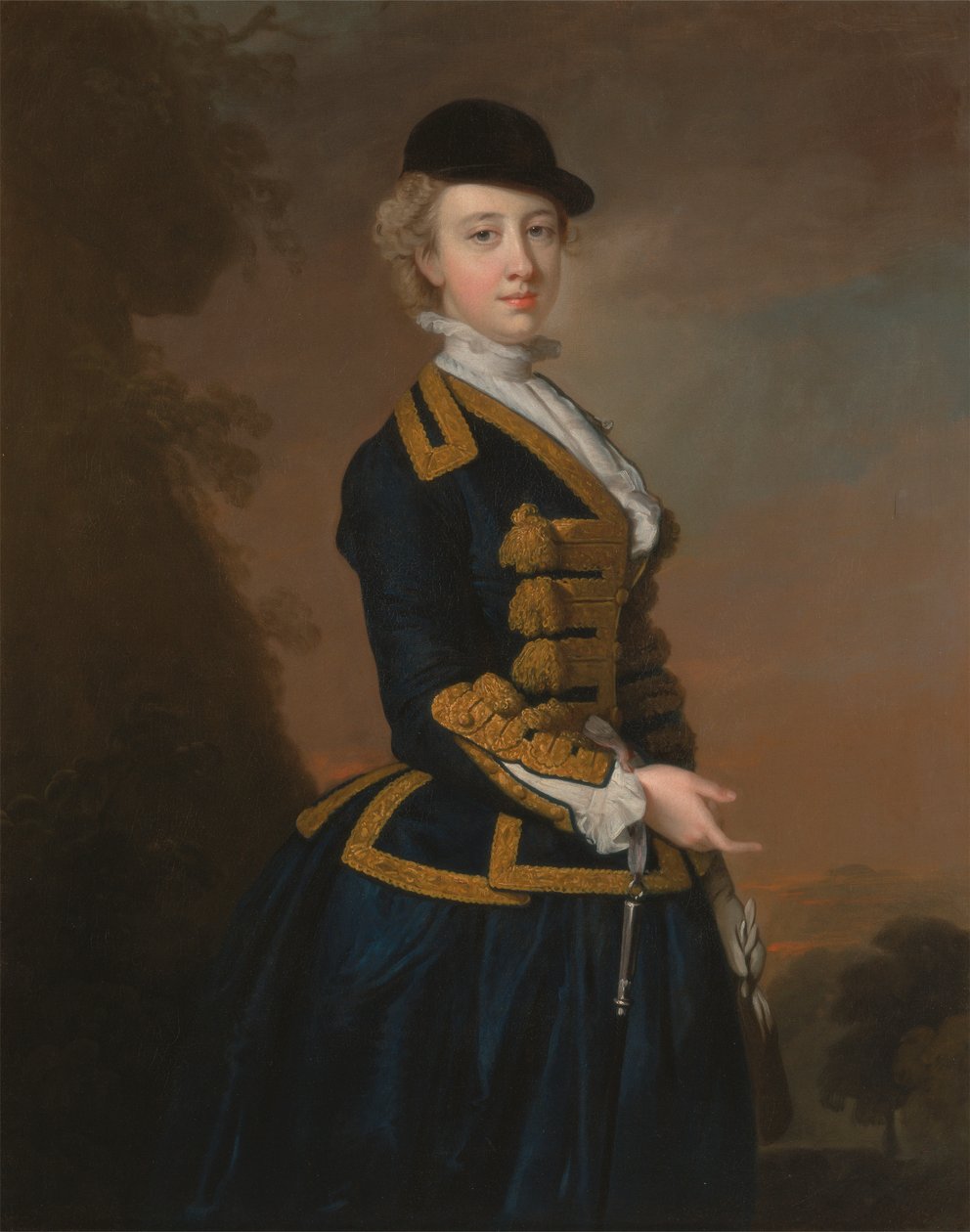 Portrett av en ung kvinne fra Fortesque-familien i Devon av Thomas Hudson