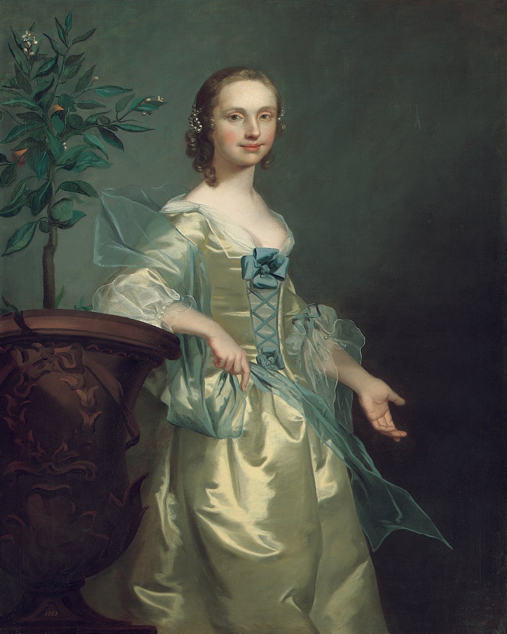 Portrett av en dame, sies å være Isabella Courtenay av Thomas Hudson