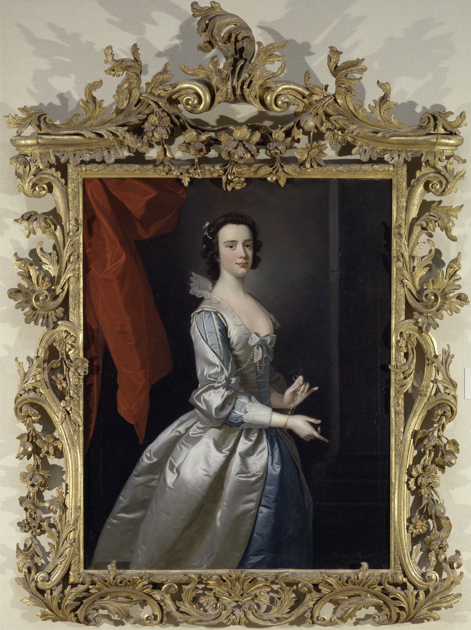 Portrett av en kvinne, sannsynligvis Elizabeth Aislabie, fra Studley Royal, Yorkshire av Thomas Hudson