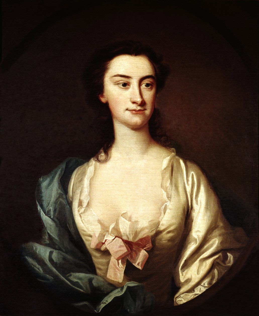 Portrett av sangerinnen Susannah Maria Cibber, ca. 1745 av Thomas Hudson