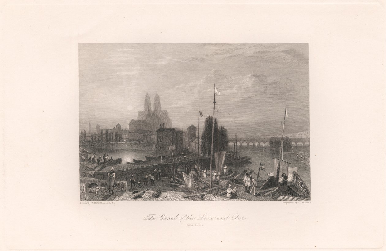 Canal of the Loire og Cher, nær Tours av Thomas Jeavons