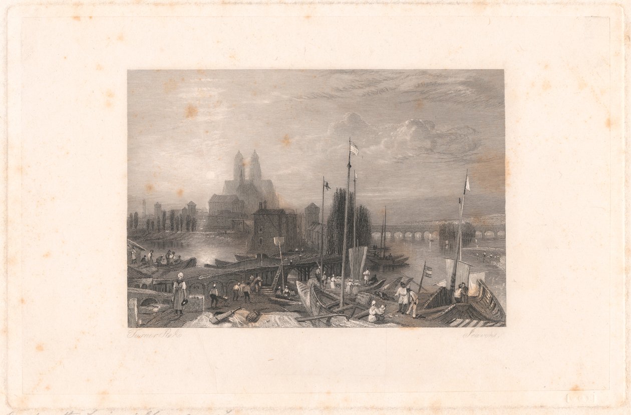 Canal of the Loire og Cher, nær Tours av Thomas Jeavons