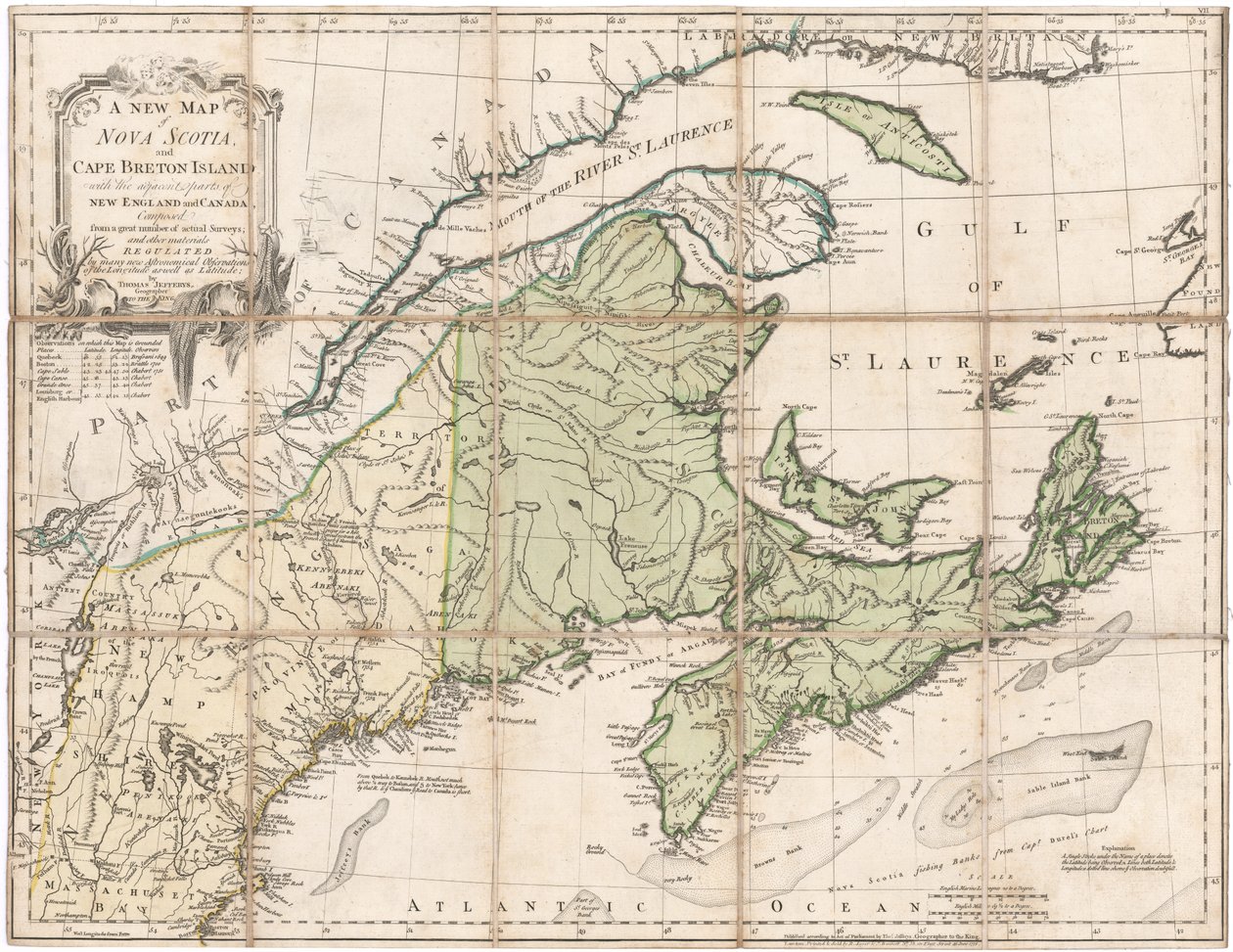 Et kart over Nova Scotia av Jefferys av Thomas Jefferys