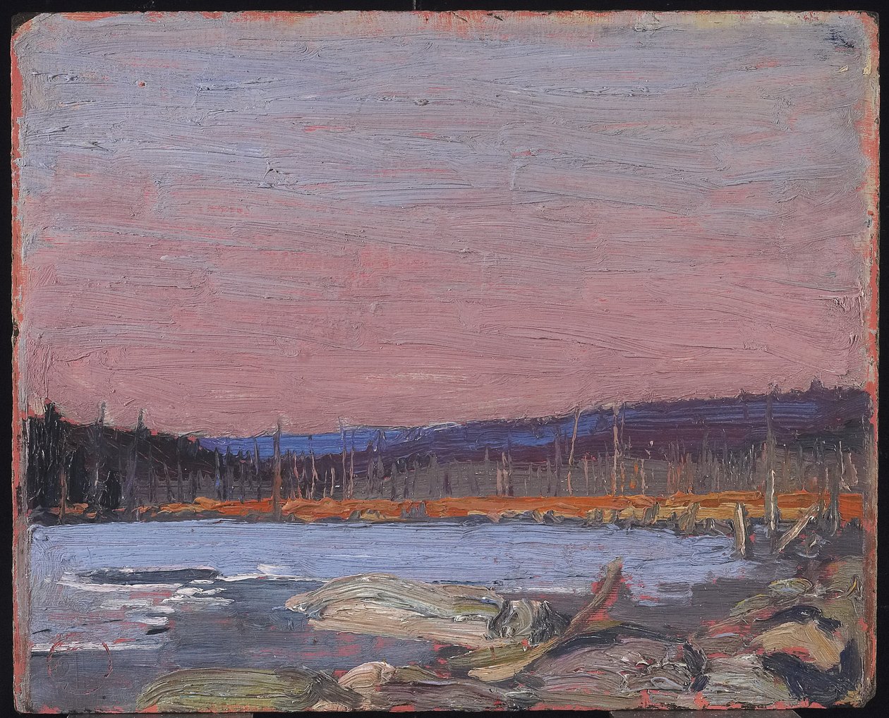 A Northern Lake, ca. 1916 (olje på kompositt tremasseplate) av Tom Thomson